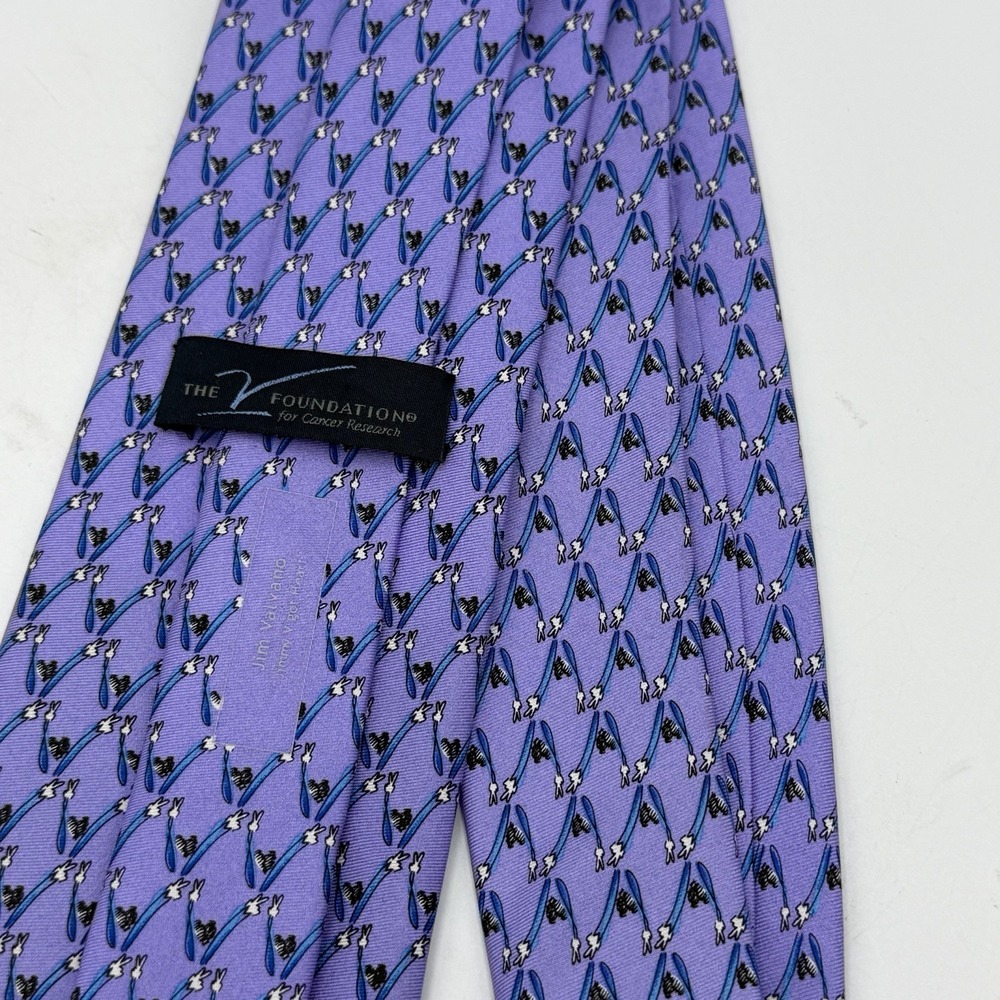 V Foundation for Cancer Research Jim Valvano Silk Neck Tie Purple V Pattern ESPN